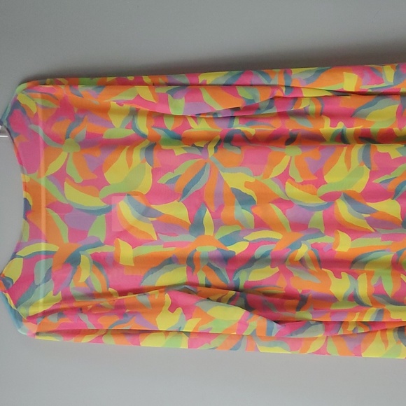 NWT SHOW ME YOUR MUMU SANTOS COVER UP VIBRANT SHEER MAXI DRESS IN NEON TROPICS - Picture 11 of 15